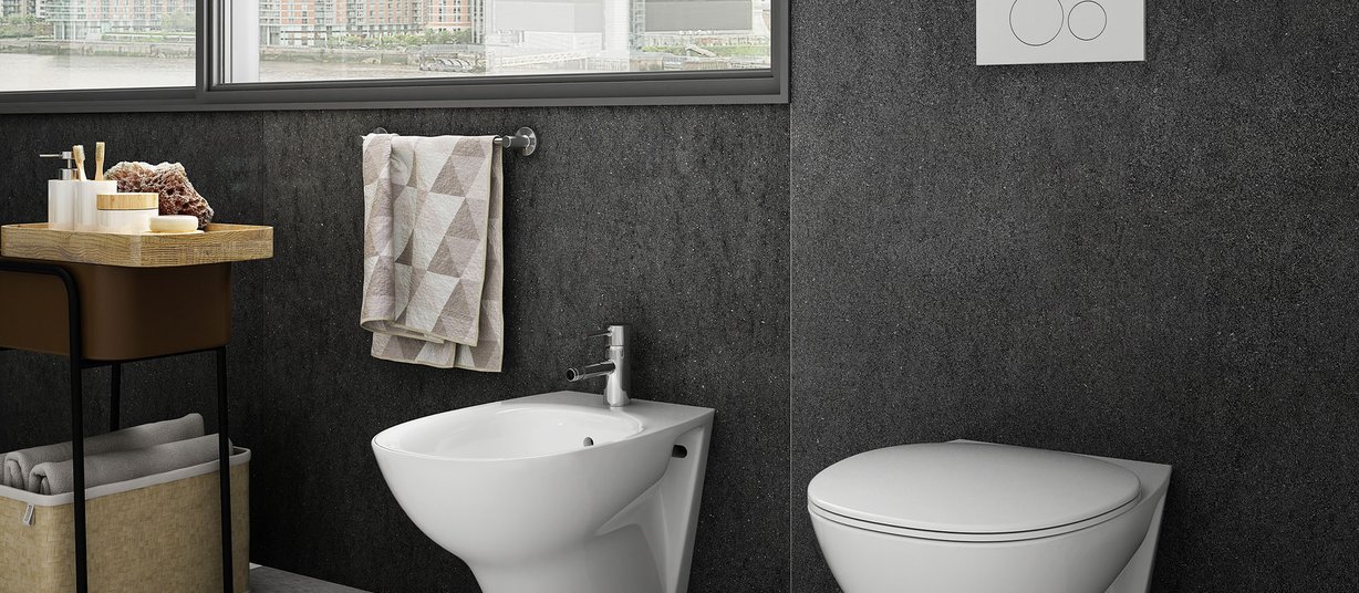 Maximus basaltina stone Gris y Negro ceramica Moderno estilo Sala  de baño