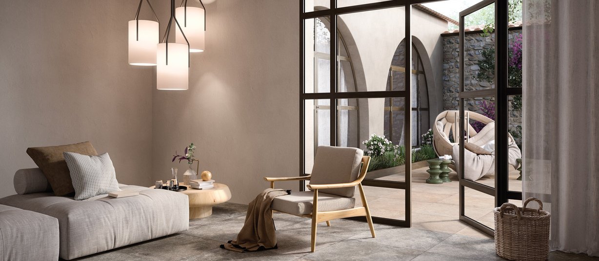borgogna stone Beige tiles Classic style Living