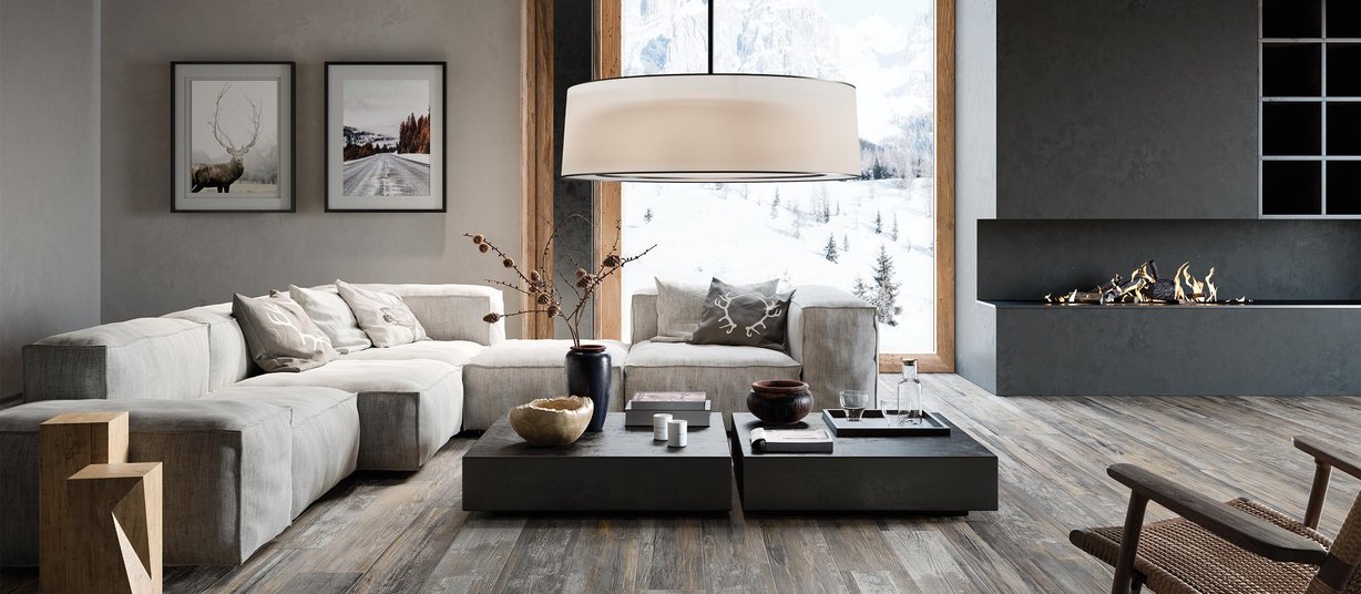 laguna cement wood Brown, Grey and Mix tiles Modern style Living