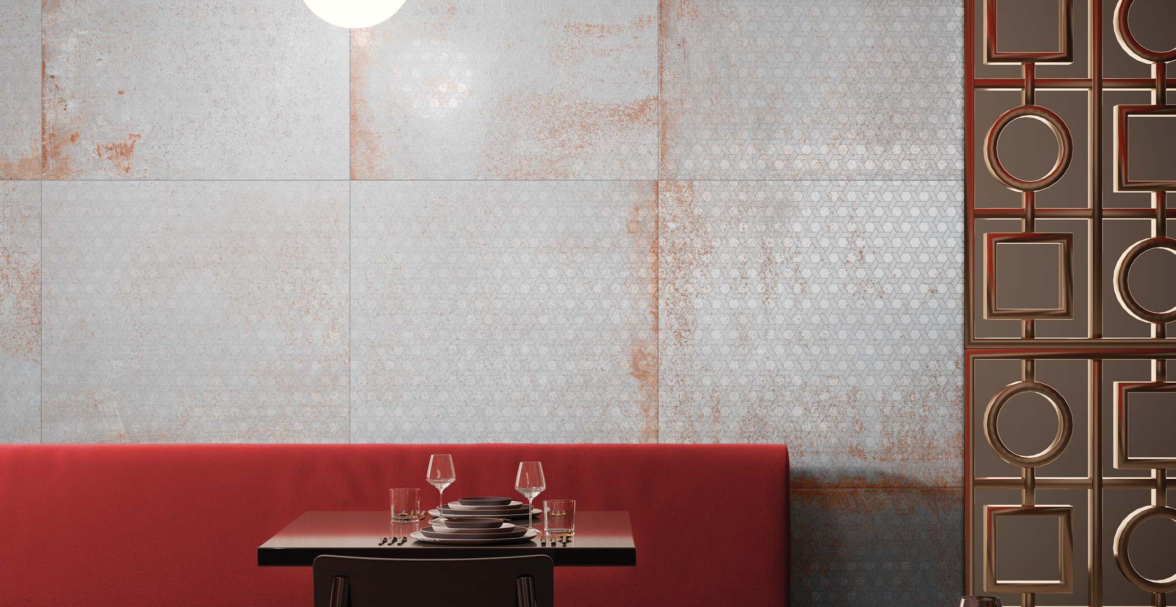 evoque metal Grey and White tiles Modern style Light Commercial