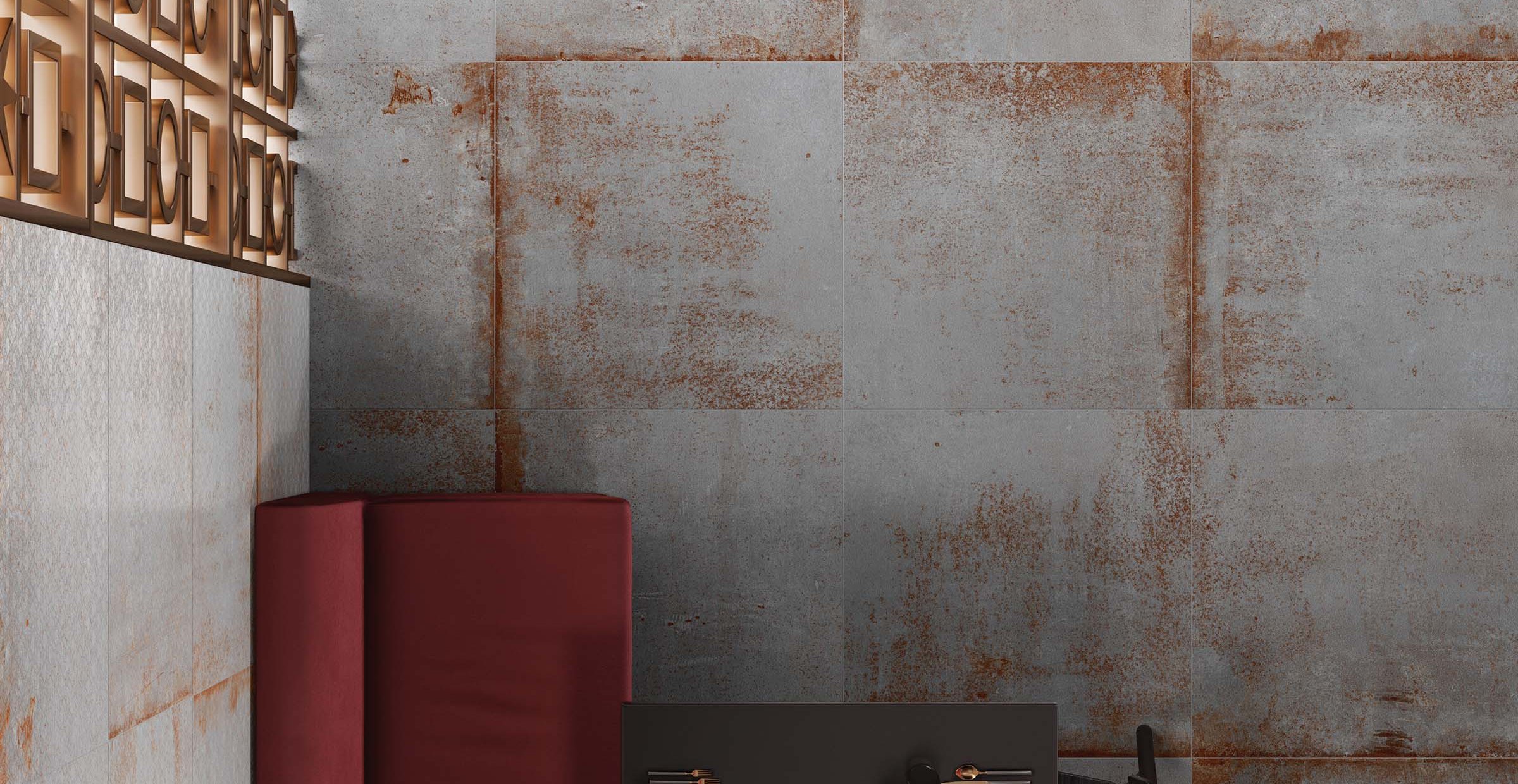 evoque metal Grey and White tiles Modern style Light Commercial