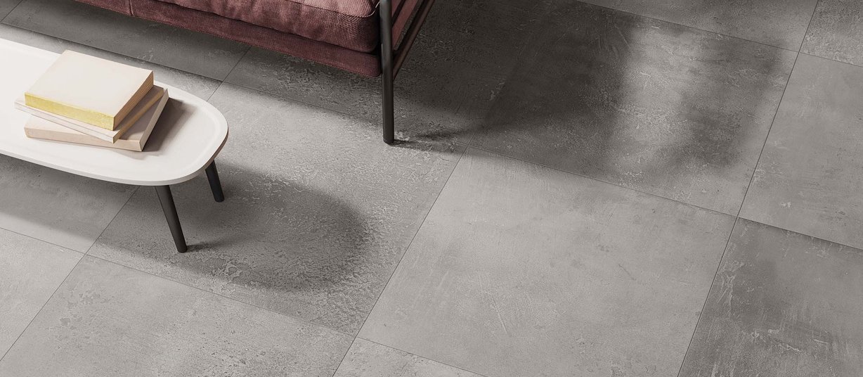 terra e metallo Brown, Grey and Ivory tiles Modern style Living